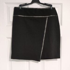 Black Asymmetrical Wrap Mini Skirt